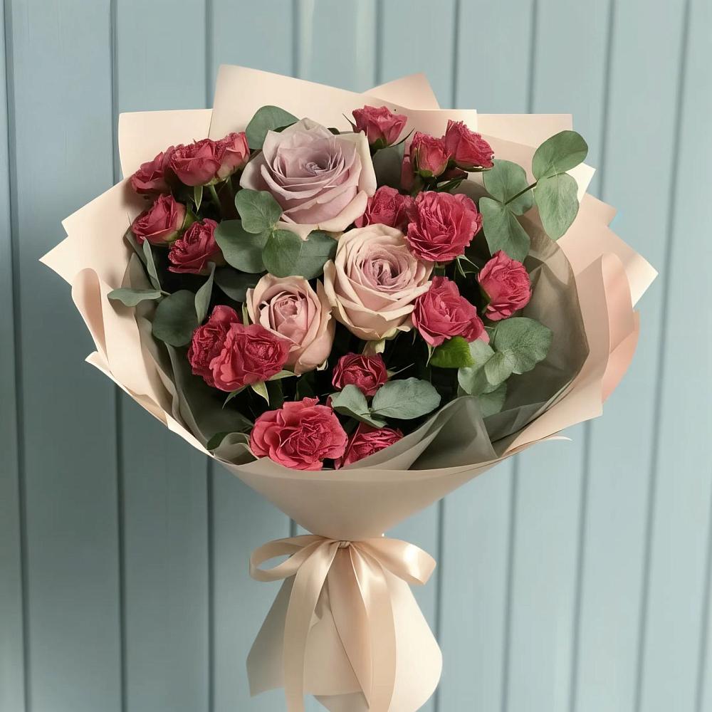 Букет цветов из: Гвоздики и Розы в Шубном