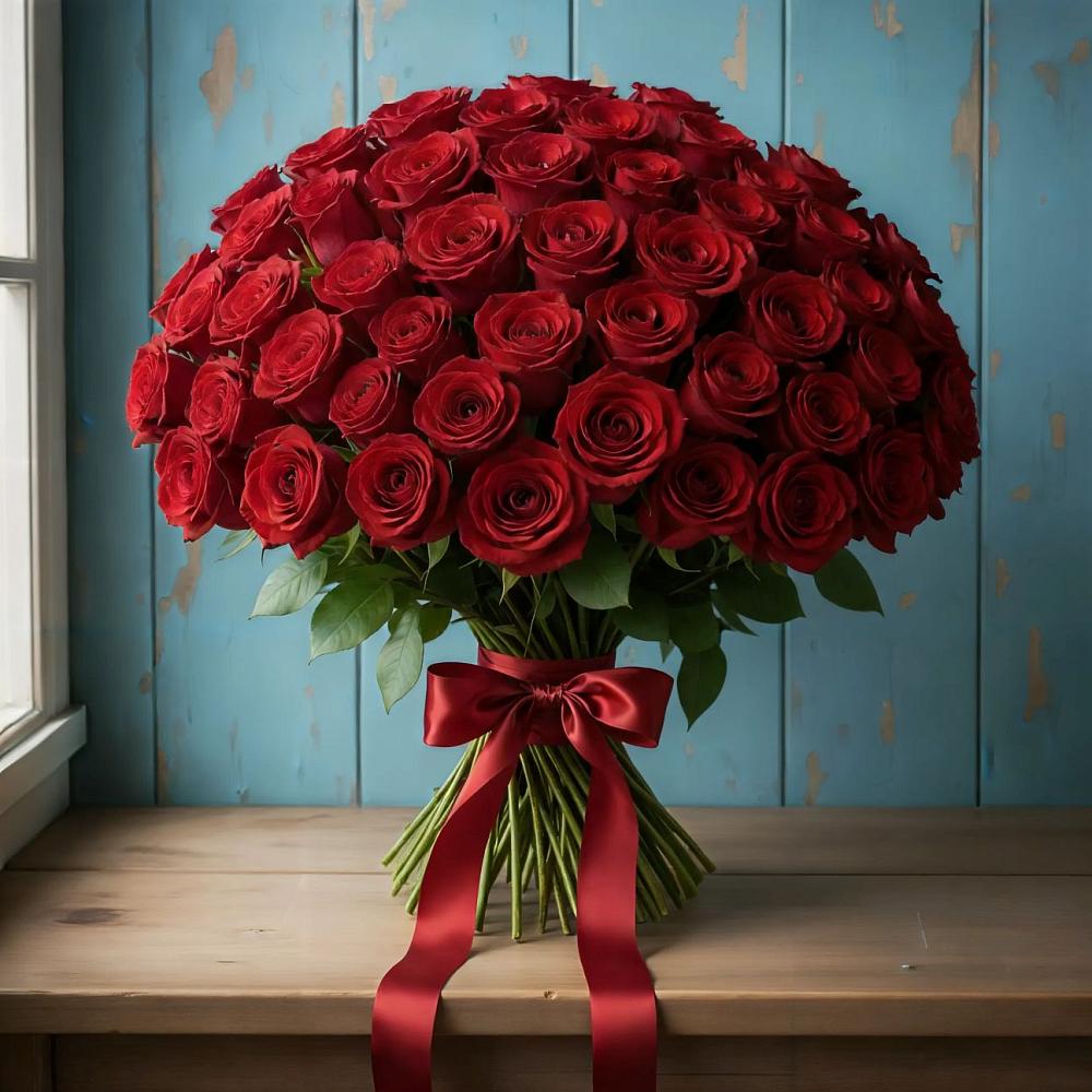 Букет Красные розы Блэк Меджик в Шубном