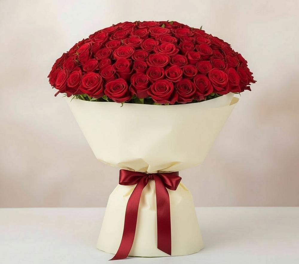 Букет 101 Красная роза Милано в Шубном