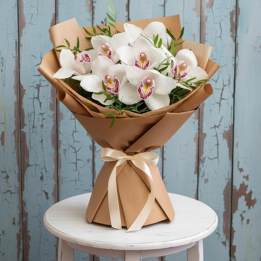 Букет цветов из: Орхидеи и Розы в Шубном