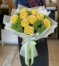 Букет цветов из:  Хризантемы и Розы в Шубном