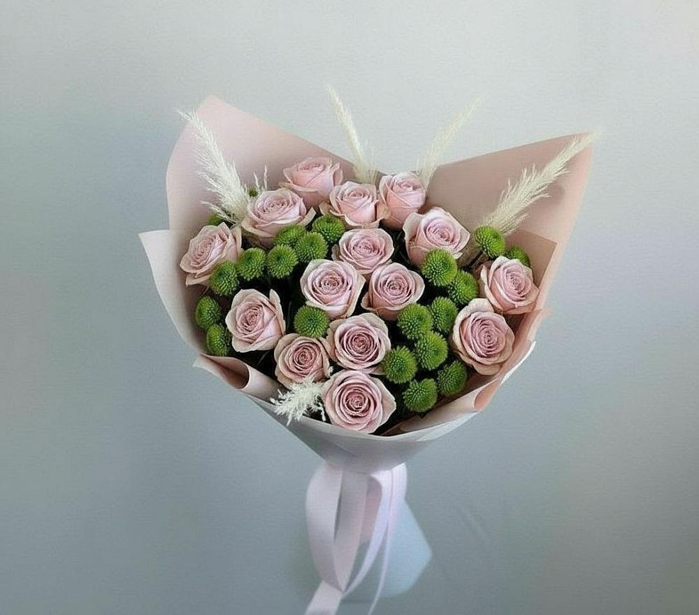 Букет цветов из: Розы и Хризантемы в Шубном