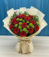 Букет цветов из:  Розы и Хризантемы в Шубном