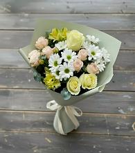Букет цветов из:  Альстромерии, Розы и Хризантемы в Шубном