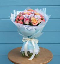 Букет цветов из:  Хризантемы и Розы в Шубном