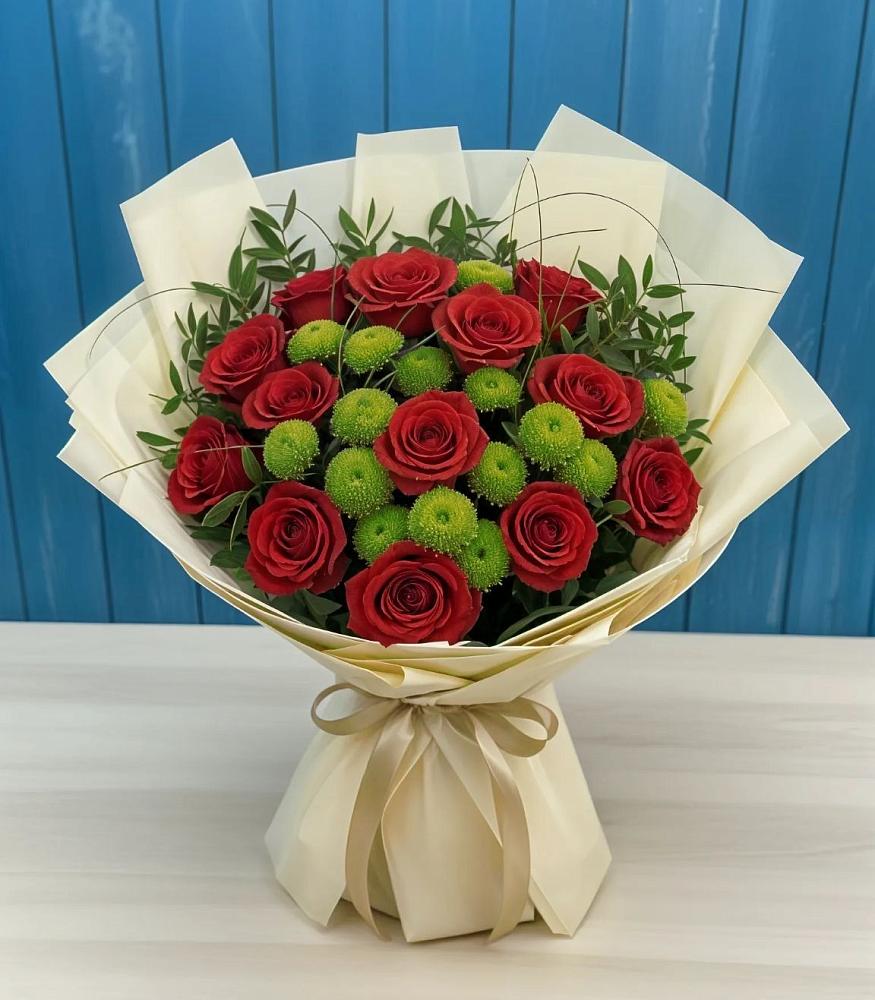 Букет цветов из: Розы и Хризантемы в Шубном